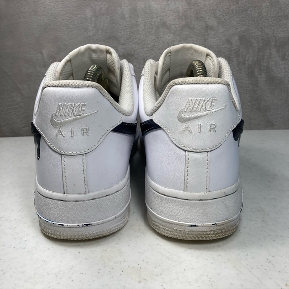 Nike White Air Force 1 Paint Dripping Navy Blue Custom Men's Sz 11 315115-112 - Picture 4 of 11
